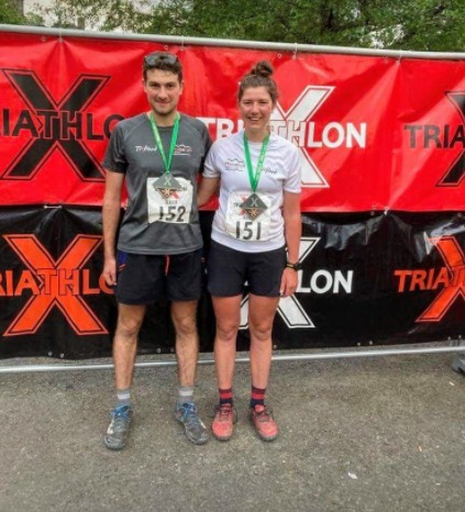 FAMILY: Siblings Charlotte and George Milligan completed the Ironman X route for a mental health charity in Kendal 